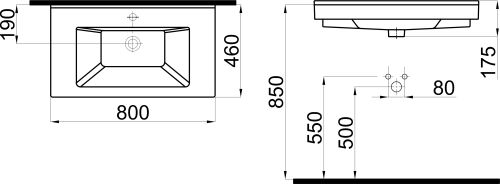 Мебельная раковина STWORKI 80 K0201-3805 в Железноводске