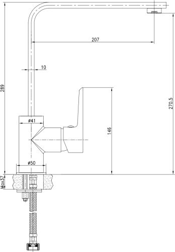 Смеситель для кухни STWORKI HDA3338XH в Железноводске