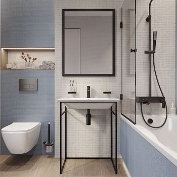 Мебель для ванной STWORKI Мосс 70 с раковиной 14070-KL, черный муар в #REGION_NAME_DECLINE_PP#