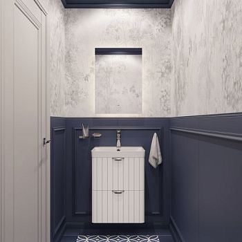 Мебель для ванной STWORKI Ларвик 50 белая матовая в #REGION_NAME_DECLINE_PP#